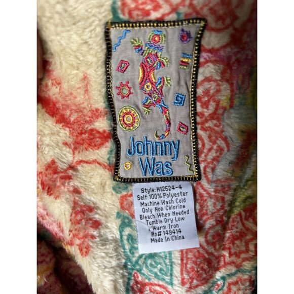 Johnny Was Paon Travel Blanket 55x70 Floral Reversible Boho Soft - Picture 13 of 13